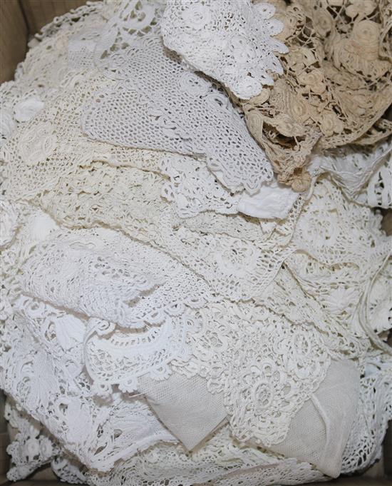 A collection of Irish crochet collars etc